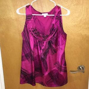 New York & Co magenta/purple patterned tank
